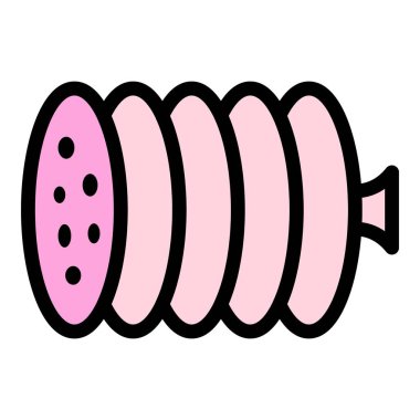 Pazar sosisi simgesi renk ana hatları vektörü