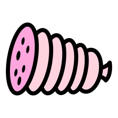 Doktor Sosis simgesi renk ana hatları vektörü