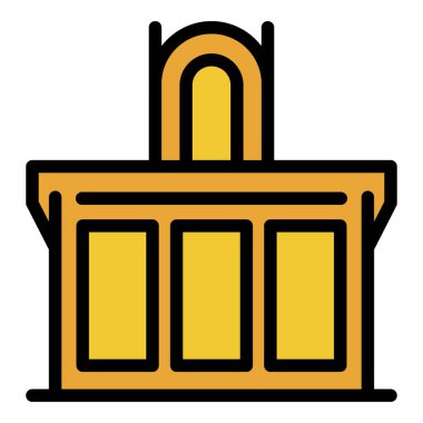 Savcı masa simgesi renk ana hatları vektörü