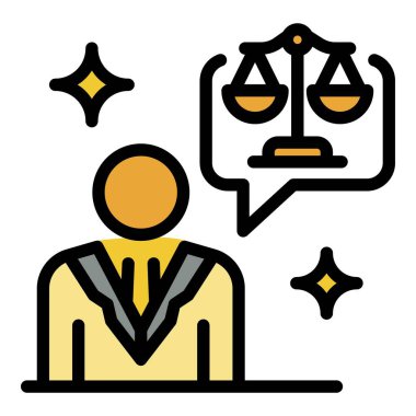 Savcı adalet simgesi renk özeti vektörünü dengeledi