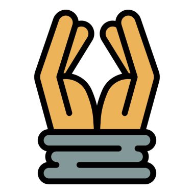 Hapishane elleri simge renk ana hatları vektörüne bağlı