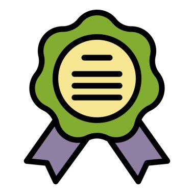 Noter amblem simgesi renk ana hatları vektörü