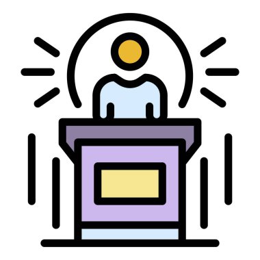 Noter hoparlörü renk ana hatları vektörü