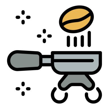 Kahve simgesi renk ana hatları vektörü için sinirName