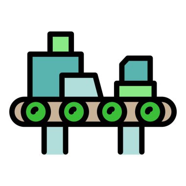 Çöp ayıklama simgesi renk ana hatları vektörü