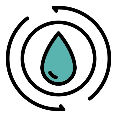 Bir daire simgesi renk ana hatları vektöründe düşür