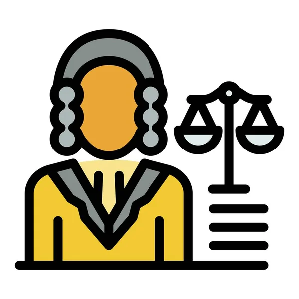 Prosecutor balance icon color outline vector — Stock Vector