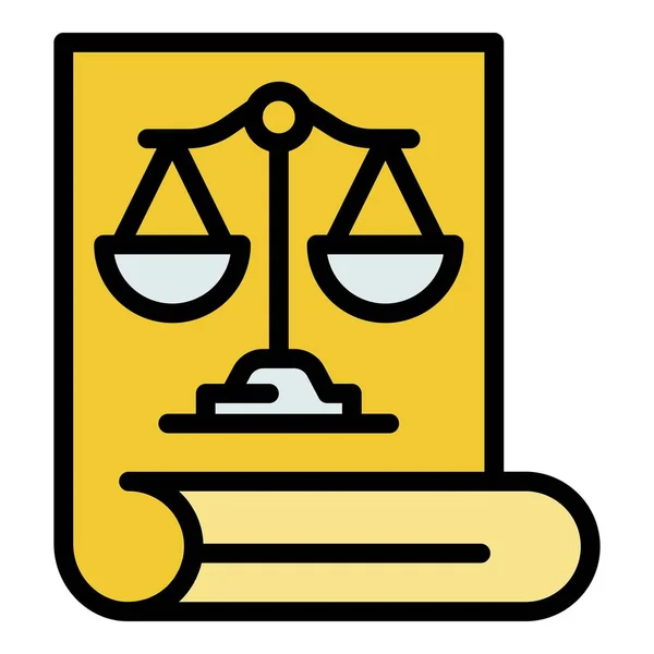 Prosecutor document icon color outline vector — Stock Vector