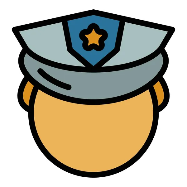 Prison garde icône couleur contour vecteur — Image vectorielle