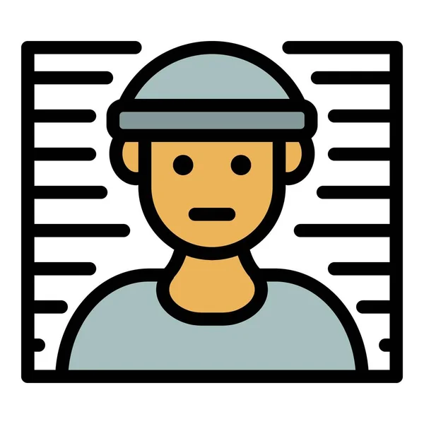 Prison foto line icon color outline vector — Stock Vector