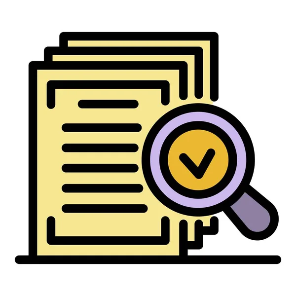 Notario documento aprobado icono color contorno vector — Vector de stock