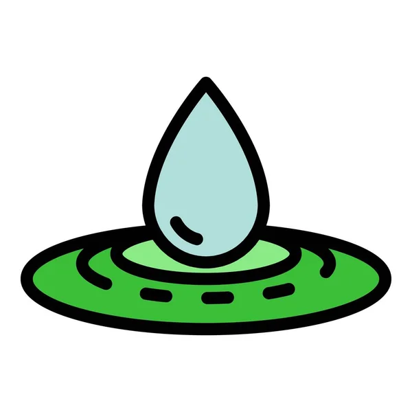 Drop in water icon color outline vector — Stock Vector