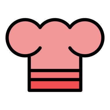 Şef kapak simgesi renk ana hatları vektörü