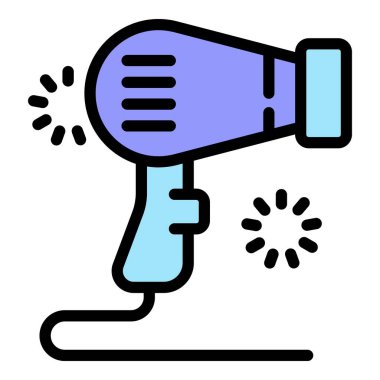 Lazer saç silme tabancası ikonu renk çizgisi vektörü