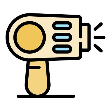 Temiz lazer saç temizleme simgesi renk ana hatları vektörü