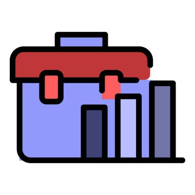 Yönetici deri dosya simgesi renk ana hatları vektörü