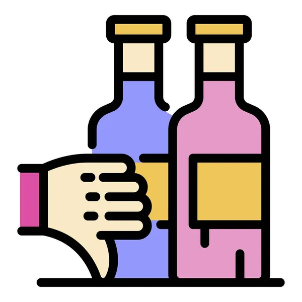 Mala calidad vino icono color contorno vector — Archivo Imágenes Vectoriales