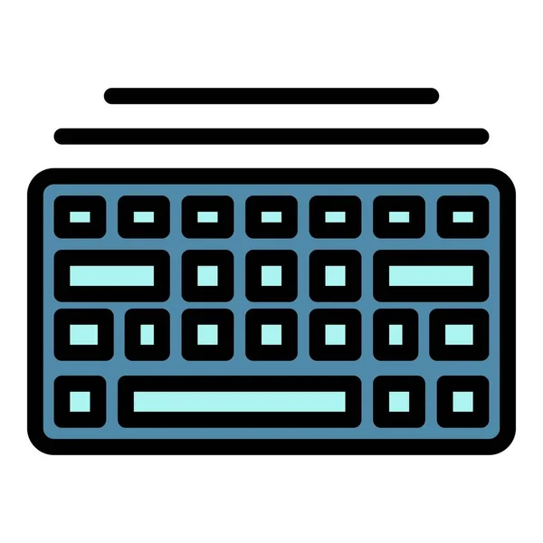 Ordenador teclado icono color contorno vector — Vector de stock