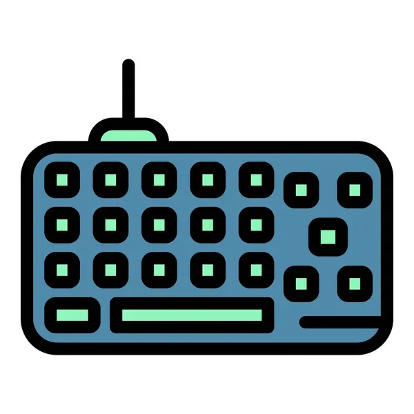 Tastatur-Gerät Symbol Farbe Umrissvektor — Stockvektor