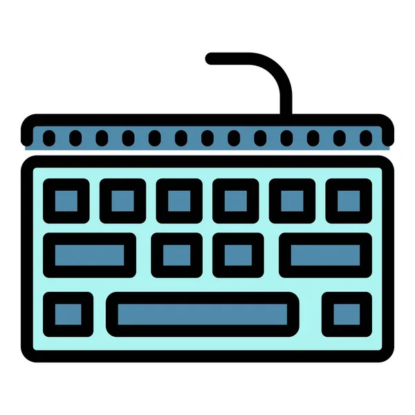 Tastatur Ausrüstung Symbol Farbe Umrissvektor — Stockvektor