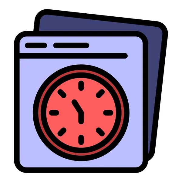 Administrador de oficina icono de reloj color contorno vector — Vector de stock