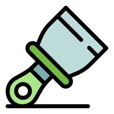 Duvar macunu bıçak simgesi renk ana hatları vektörü