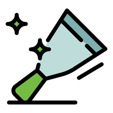 Macun bıçağı simgesi renk ana hatları vektörünü çalıştır