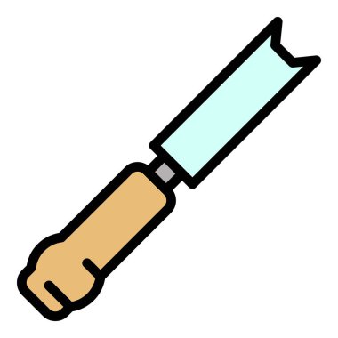 Keski ekipman simgesi renk ana hatları vektörü