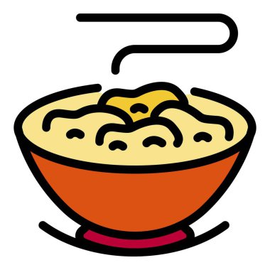 Tahıl taneleri simgesi renk ana hatları vektörü