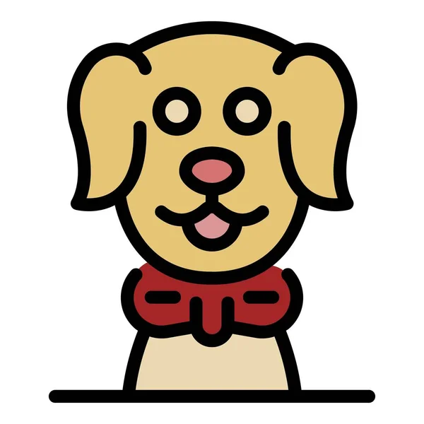 Happy groomer dog icon color outline vector — Stock Vector