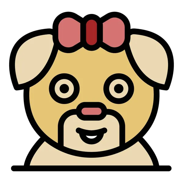 Groomer cachorro perro icono color contorno vector — Archivo Imágenes Vectoriales