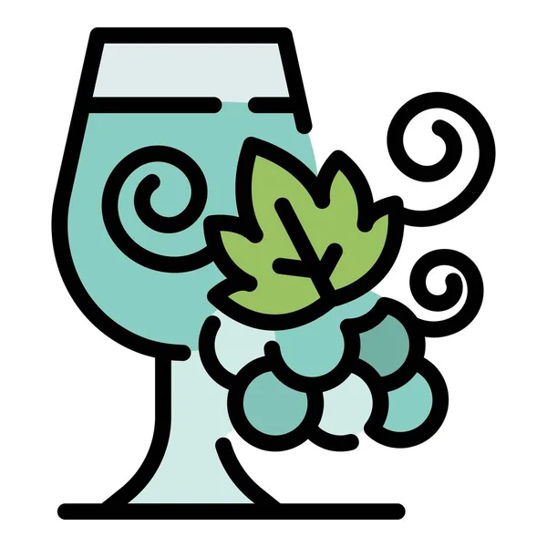 Вектор контура цвета бокала вина дворецкого — стоковый вектор
