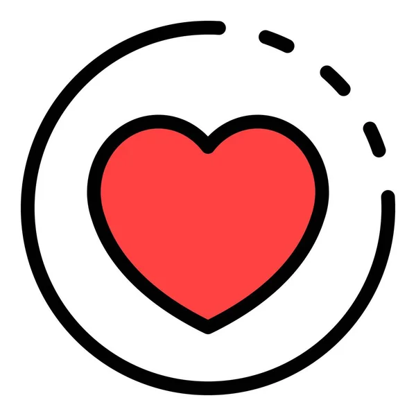 Heart casino coin icon color outline vector — Stock Vector