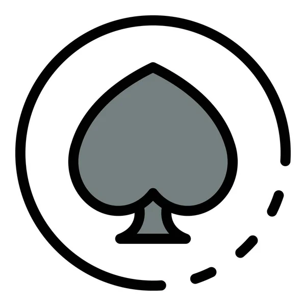 Pikes casino coin icône couleur contour vecteur — Image vectorielle