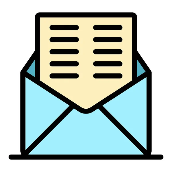 Buchstabe in einem Umschlag-Symbol farbigen Umrissvektor — Stockvektor