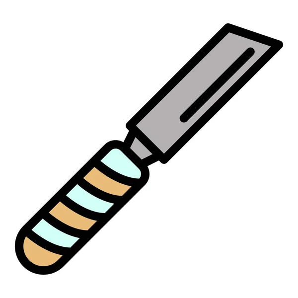 Icona dello scalpello in acciaio colore contorno vettore — Vettoriale Stock