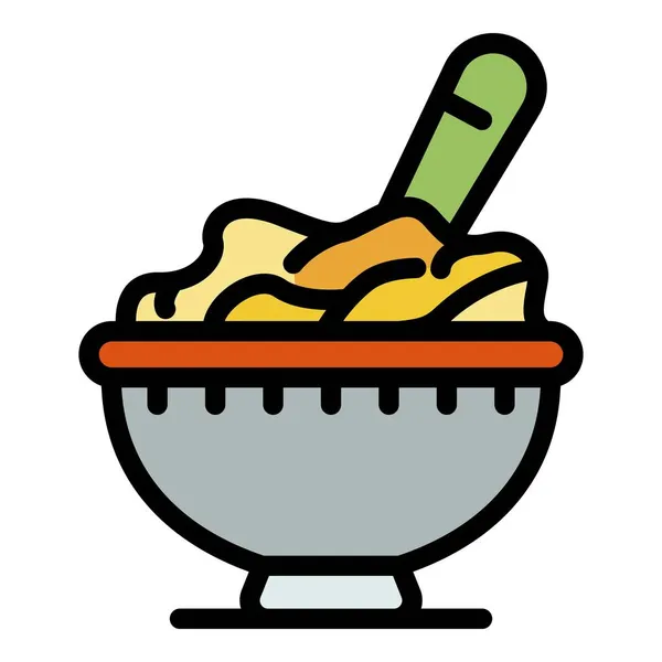 Repas céréales flocons icône couleur contour vecteur — Image vectorielle