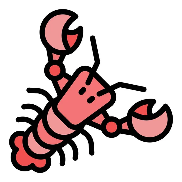 Étterem homár ikon színes vázlat vektor — Stock Vector