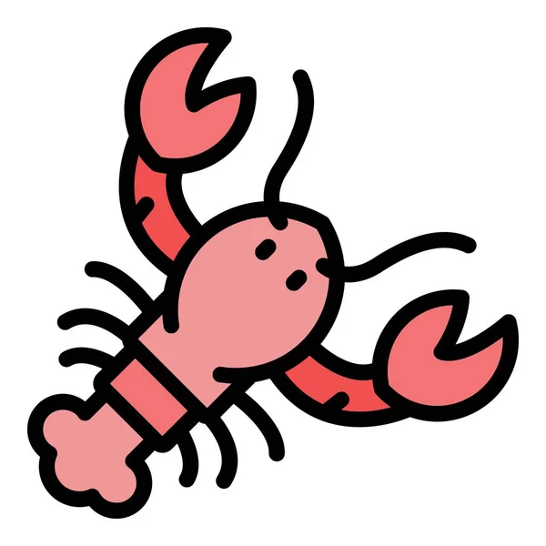 Lobster mar icono color contorno vector — Vector de stock