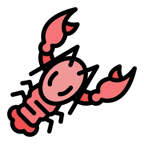 Delicious lobster icon color outline vector - Stok Vektor