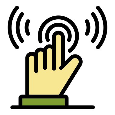 Parmak el simgesi renk ana hatlarına dokun