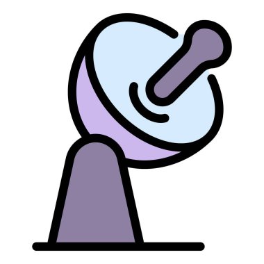 Yer uydu simgesi renk ana hatları vektörü