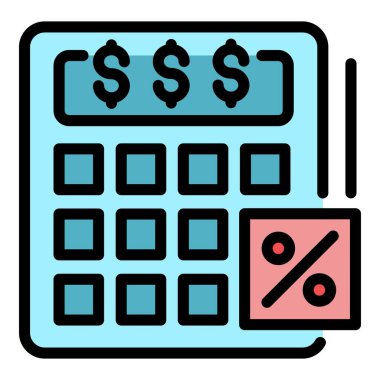 Yüzde hesap makinesi renk çizelgesi vektörü