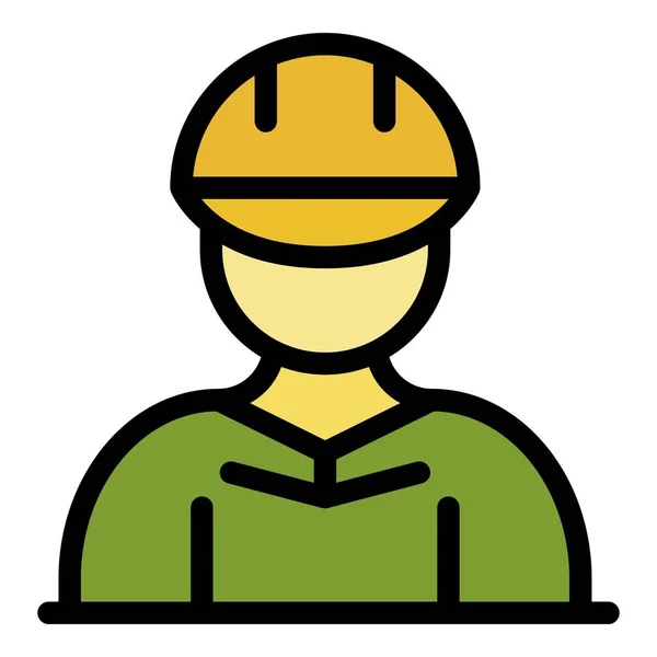 Construction engineer icon color outline vector — Stock Vector