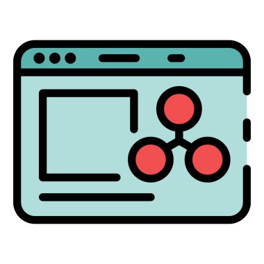 Ekran simgesi renk ana hatları vektöründeki moleküller