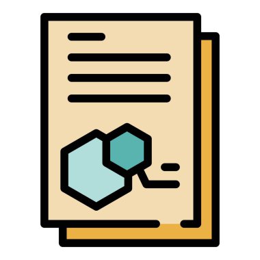 DNA test raporu simgesi renk ana hatları vektörü