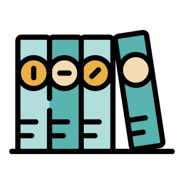 Nano bilim simgesi renk ana hatları vektörü