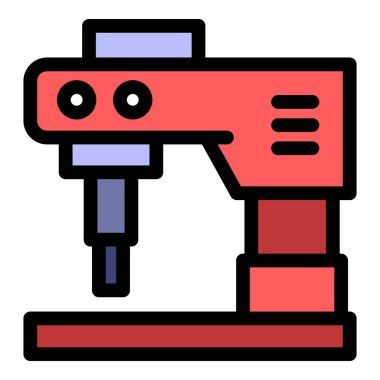 Milling makinesi simgesi renk ana hatları vektörü