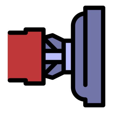 Doğrusal değirmen makinesi simgesi renk ana hatları vektörü