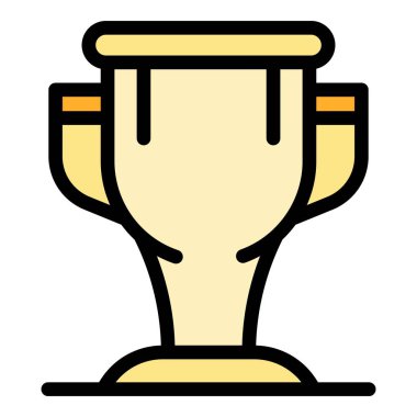 Güreş kupası simgesi renk ana hatları vektörü